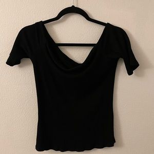 Off the Shoulder Ribbed Shirt